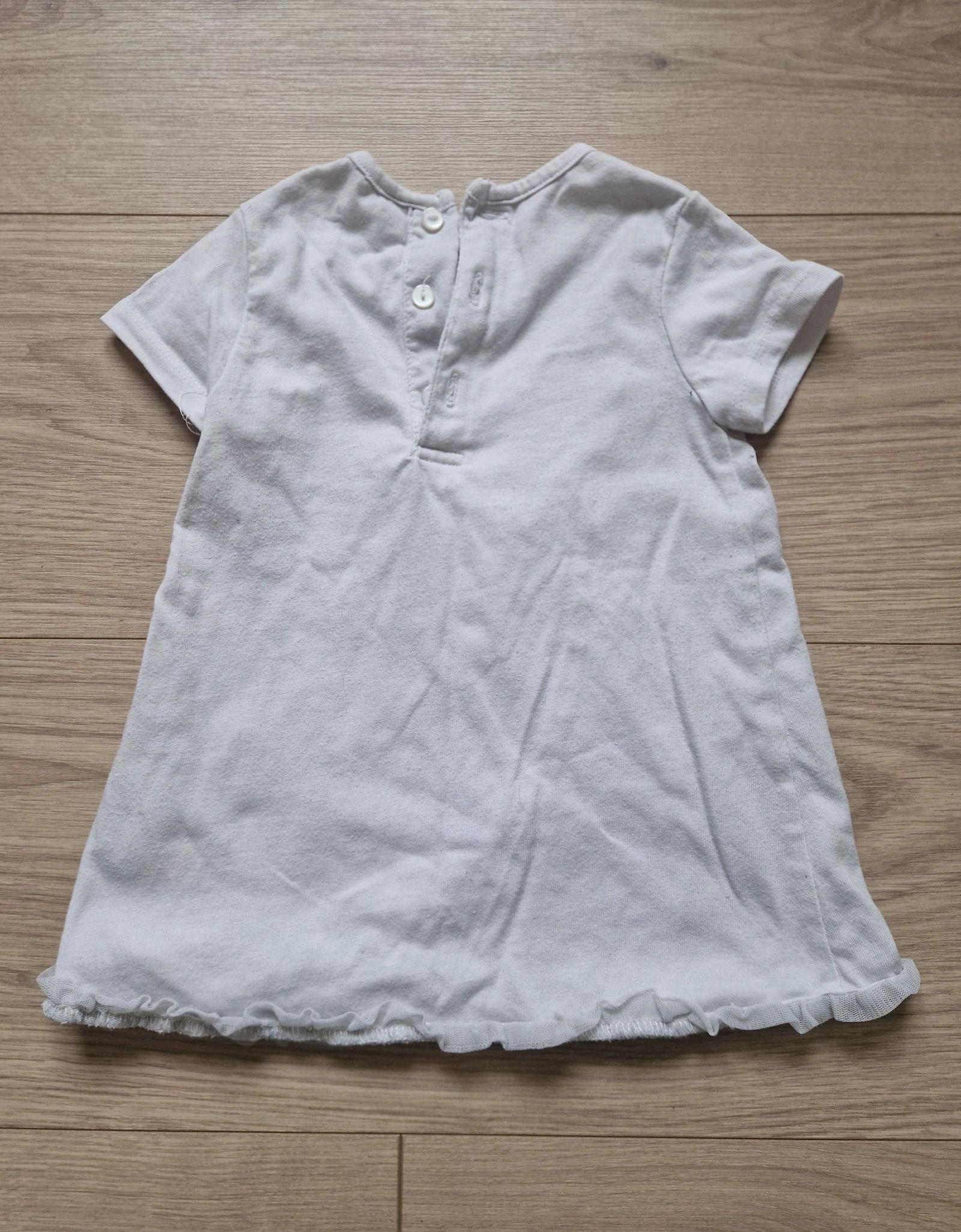 🦋 Lote de 2 vestidos de manga corta – bebé niña – 12 meses – estado correcto – photo 10